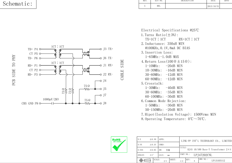 J2042H3ANL штабелировало переключатели LPJ47202CNL локальных сетей порта RJ45 Jack 2x2