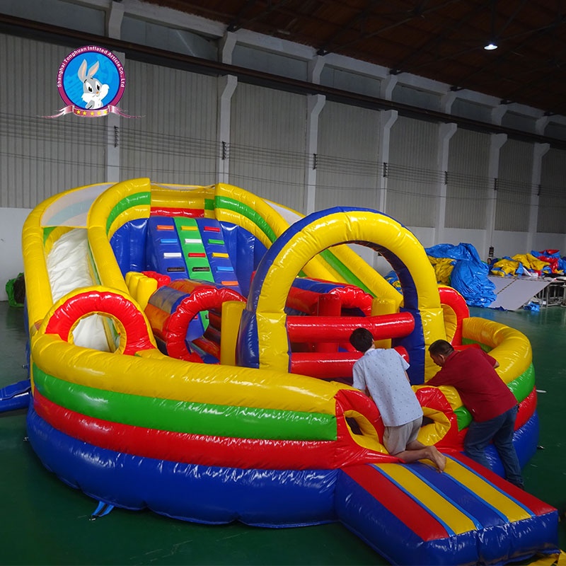 Colorful Round Inflatable Obstacle Course and Bouncer Games for Kids and Adults Fun Inflatable Castle