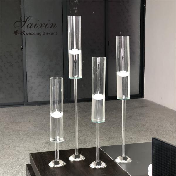 Бриллиантовый вырезанный свадебный вотивные свечи чайный свет кристаллическая канделябра свадебные центральные части