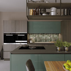 3500mm Modern Brown Cabinet Kitchen L Shaped Pantry For Apartment Villa