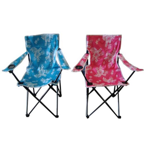 Full Printing Fold Up Camping Chairs Outdoor Dining Chair With Steel Frame