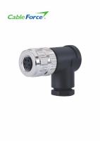 Conector M8 de 3 pinos em ângulo reto com fio PA66 GF IP67 fêmea