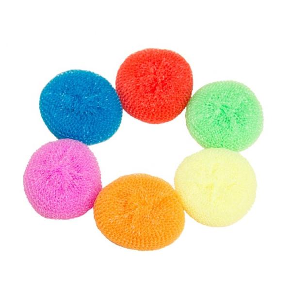 Household Kitchen Cleaning Plastic Mesh Scourer Cleaning Ball