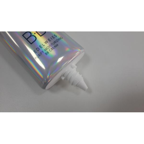 Metallic Flat Oval Holographic Laminate Cosmetic Tube Packaging Colorful Nature Gloss Laser material