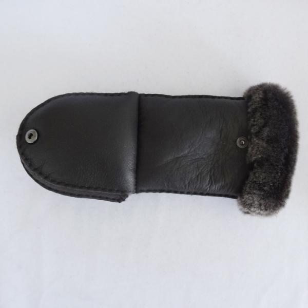 Wholesale customized Leather Shearling Gloves sheepskin 5 fingers ladies leather gloves with cover