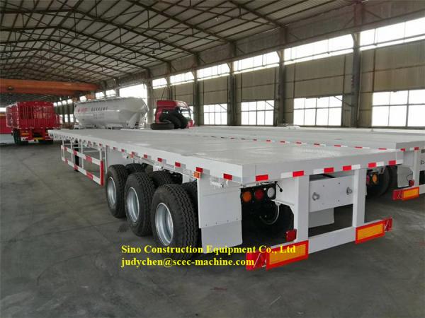 Reboque resistente da cama lisa do recipiente dos reboques 20ft 40ft da velocidade dobro semi semi