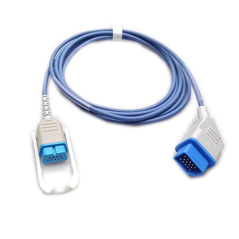 TPU SpO2 Adapter Cable 2.4m 14 Pin to DB9 Pin Female Compatible With Nihon Konden