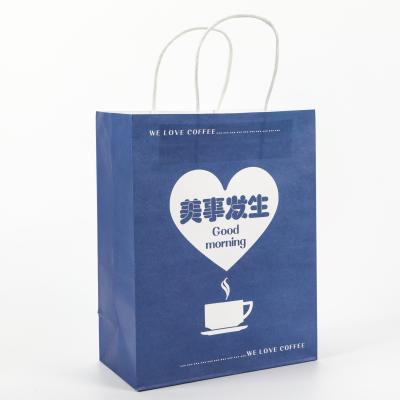 Reasonable Coffee Drink Takeout Twist Kraft Paper Bag Customized Logo Customized Size