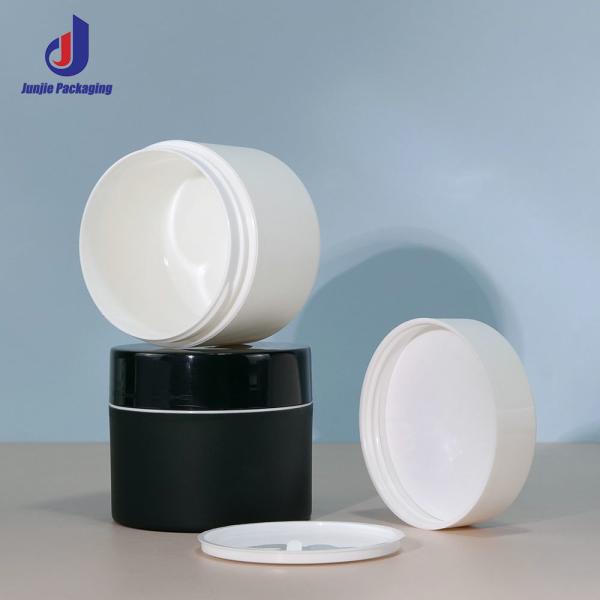 Acceptable Customer's Logo Simple Custom PP Plastic Face Cream Double Layer Eye Cream Moisturizer Cosmetic Jar Containers