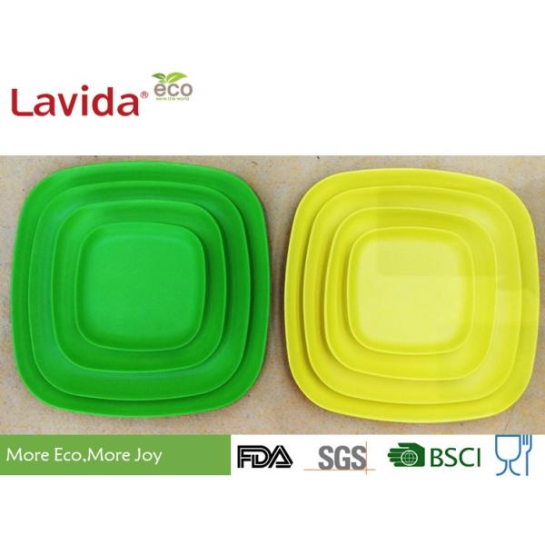 New Fashionable Design Popular School Bamboo Fibre Square Dinner Plate Plant Fibre Square Dinner Plate 11' 28cm