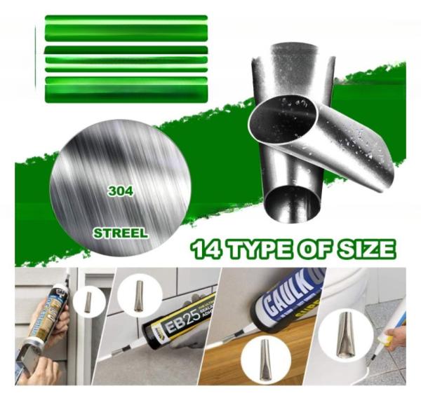 Stainless Steel head 3 in 1 Caulking Tools Sealant Caulk Nozzle Applicator 26PCS Caulking Finisher Tool Kit