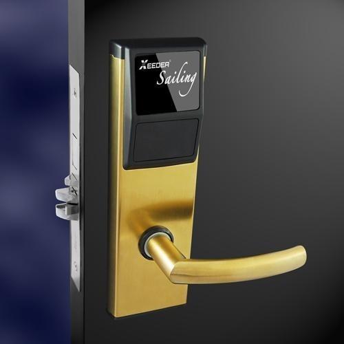 L5121-MK Hotel Electronic Door Locks ANSI Standard Mortise Gold Color