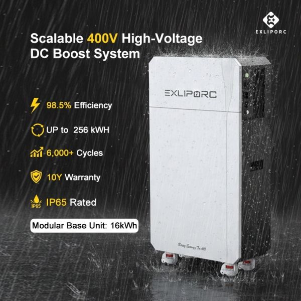 400V High Voltage Home Energy Storage Battery 16kWh Modular LiFePO4 DC-DC Boost System
