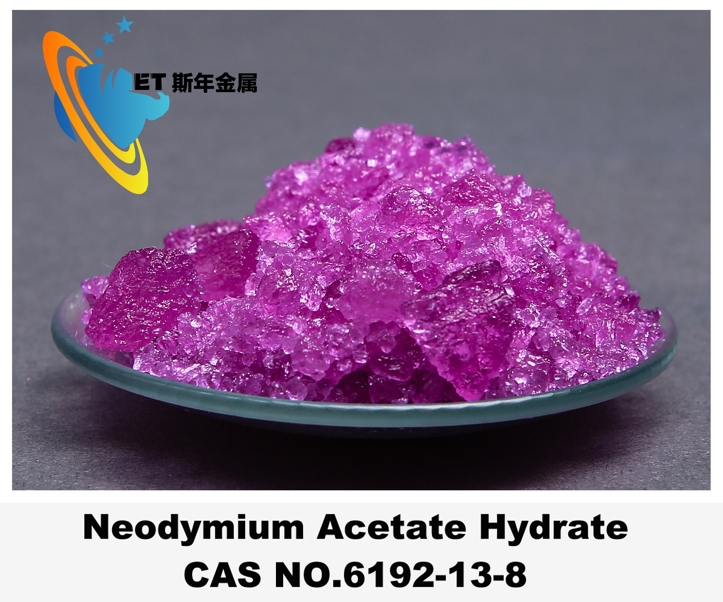 99.9-99.999 Purity Neodymium Acetate Hydrate Light Purple Powder