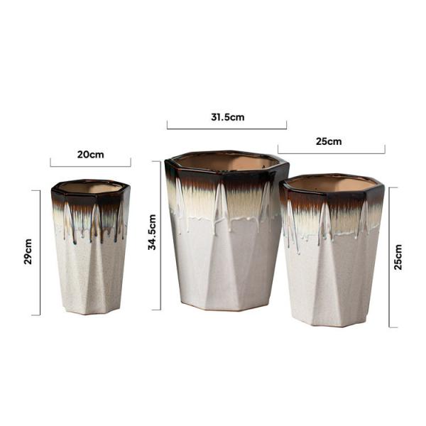 Garden suppliers modern concise home decoration piece ceramic macetas flower pots planters for indoor plants flower