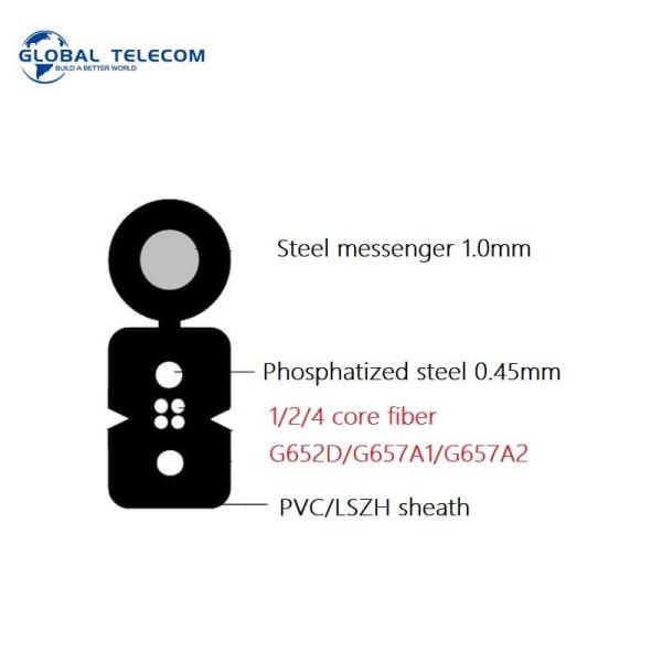 Indoor Cabling Optical Fiber Drop Cable GJXCH G625D Single Mode