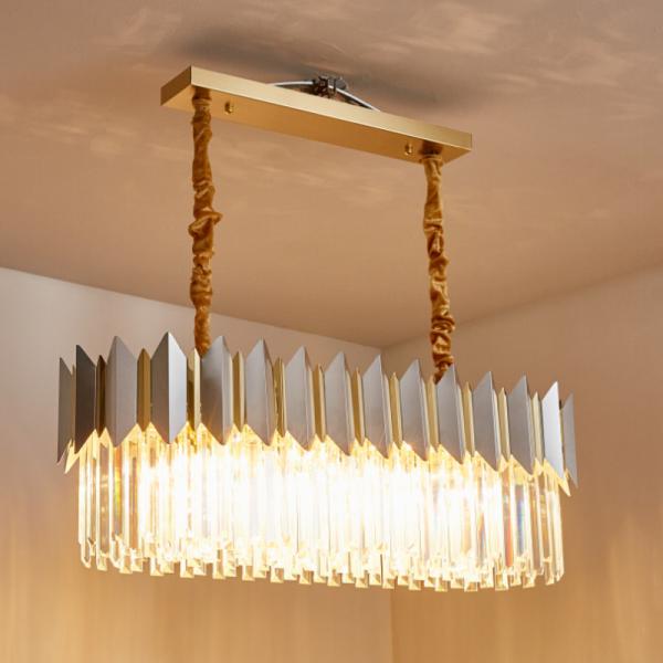 Luxury Length 90cm Crystal Pendant Chandelier For Dining Room