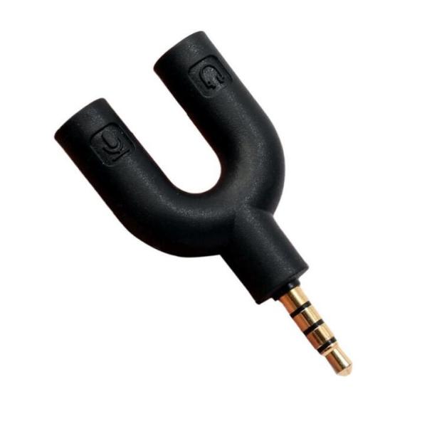 Special U Shaped 3.5mm  2 In 1 Headset Adapter Kit Stereo Audio Male to 2 Female Headset adapter for Walkman,