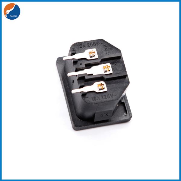 R14-A-1AB4 Panel Mount Screw Secure 3 PIN IEC Electrical Plug Copper C14 AC Power Socket