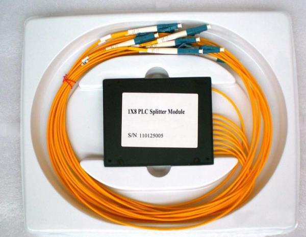 Perda de inserção baixa, baixo PDL 1 × 8 ABS PLC encapsulamento LC / PC fibra óptica divisor