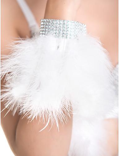 CC5108F Feather Dance Costumes Sparckle Rhinestones Banded Sexy Bras Feather Trim Skirt