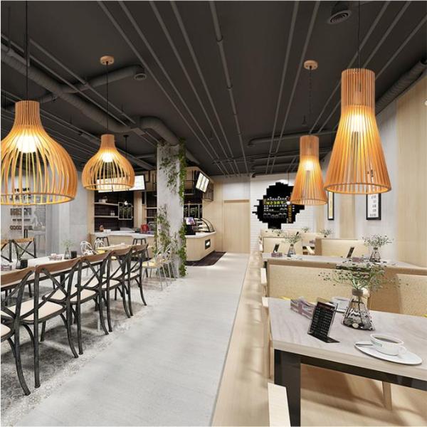 Bird Cage Rattan Pendant Chandelier 3500K Warm White For Restaurant Bar