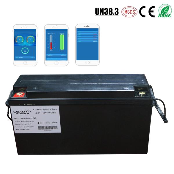 Батарея лития батареи 150ah 12V Bluetooth LiFePO4 Leadyo с собственной личностью начала BMS