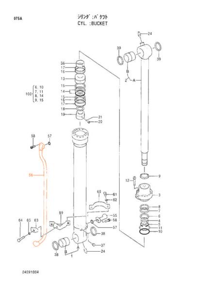 Top ZAX120 Excavator Spare Parts Hydraulic Cylinder Pipe 0409113 0409114