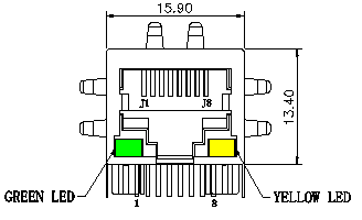 13F-62AGYDS2NL разъём-розетка штыря Jack LPJ0026ABNL 8 сети телекоммуникаций RJ45