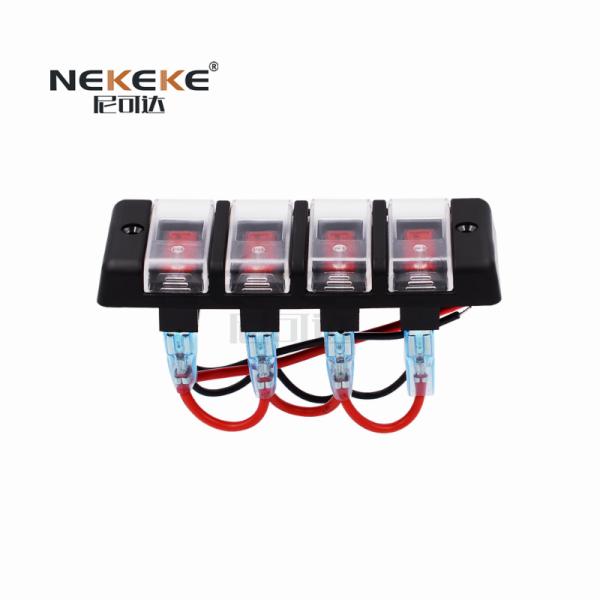 4 Gang 12V Waterproof Marine Rocker Switch Panel ON OFF Toggle Switch Panel For Boat