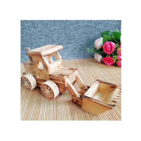 Decoration Wooden Crafted Gifts Car Model Wood Bulldozer Craft Gift