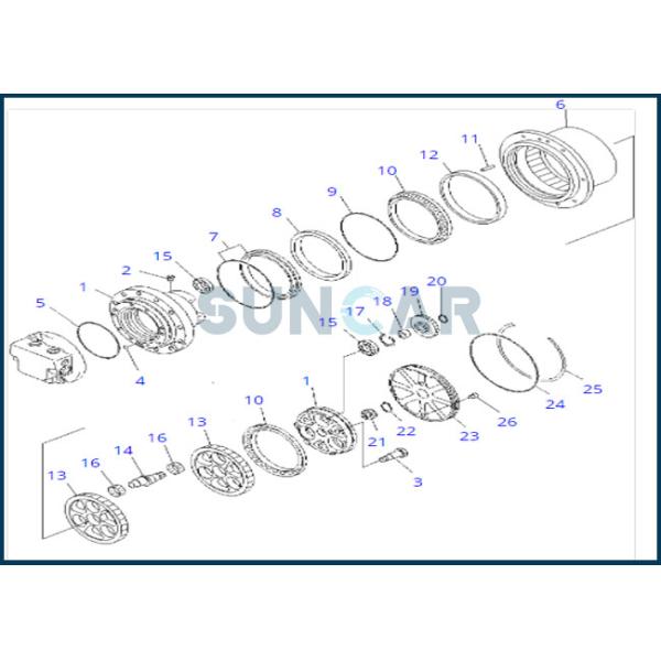 Набор уплотнения TZ511B9000-01 для конечной передачи PC45-1 PC50UU-1 PC50UU-2 мотора перемещения