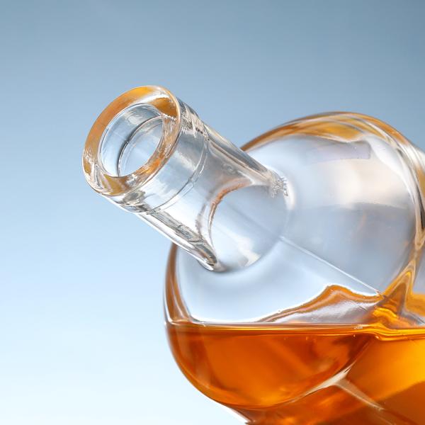 Transparent Circular Glass Bottle for Whiskey and Vodka 200ml 375ml 500ml 750ml 1000ml