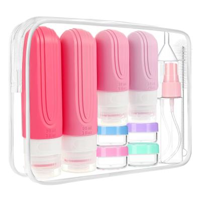 Shampooing cosmétique silicone bouteilles de toilettes de voyage Kit 16 Pack TSA approuvé