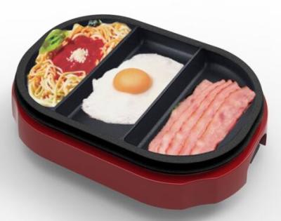Mini Table Grill Griddle Three Section Cooking Area For Different Foods