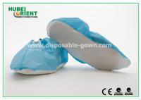 Coberturas para pés descartáveis Impermeáveis PP+CPE Coberturas para sapatos com sola de PVC antiderrapante