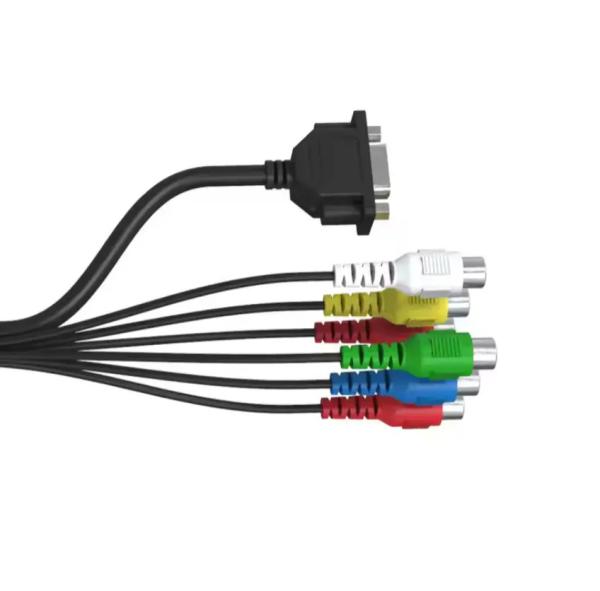 Vga 6Rca Line Twisted Pair Data Cable for 1080p Resolution 0.5 1 2 m Length PVC Jacket RCA AV HDMI Conversion Box TV Connection