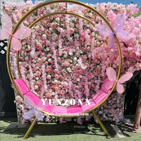 Modern Round Wedding Throne Chair Set for Couple Colorful Birdcage Sofa for Villa Dining Steel Material Stylish Metal Design