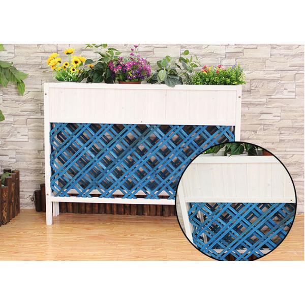 Полка цветка формы сетки балкона деревянная, загородка красочной деревянной стойки завода антисептиковая деревянная