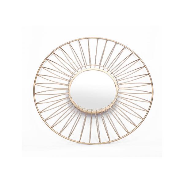 Layered Round Gold Metal Frame Decorative Wall Mirror 28 by 28 by 5 inch