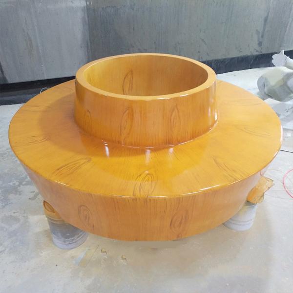 Conjunto de mobiliário exterior de resina de fibra de vidro cinza leve Conjunto de cadeiras de mesa de fibra de vidro