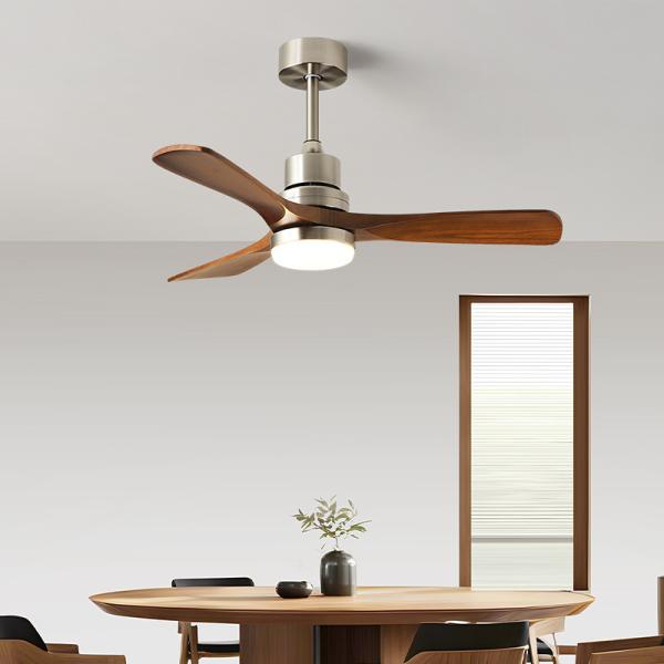 Fábrica de venta al por mayor Control remoto inteligente moderno europeo Ventilador de techo de alta velocidad Ventilador de techo de aire acondicionado Led