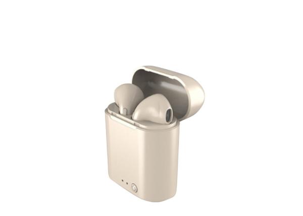 LED Mini Wireless Bluetooth Stereo Headphones Earbuds Headset White Color