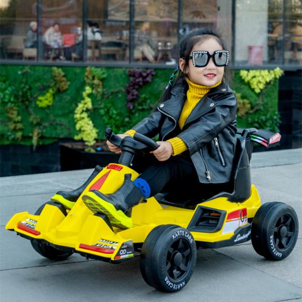 Electric Go Kart Ride On Toy Car for Kids Early Education Lighting and 6V/12V Battery