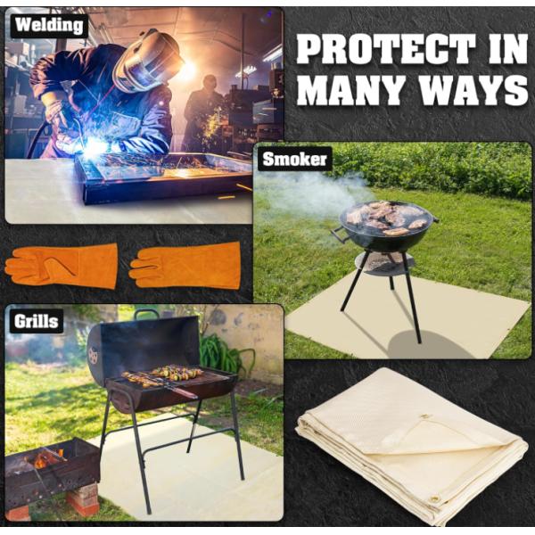 Сварка Рабочая огнеупорная изоляционная одежда 6x8 футов с защитными перчатками для рук