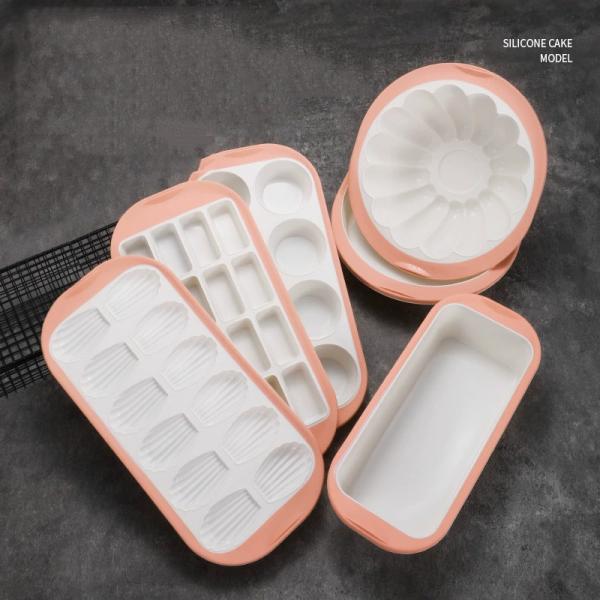 6-Piece Stackable Silicone Baking Pan Set - Temperature Resistant (-40°F to 446°F) Non-Stick Bakeware with Metal Reinforced Frame