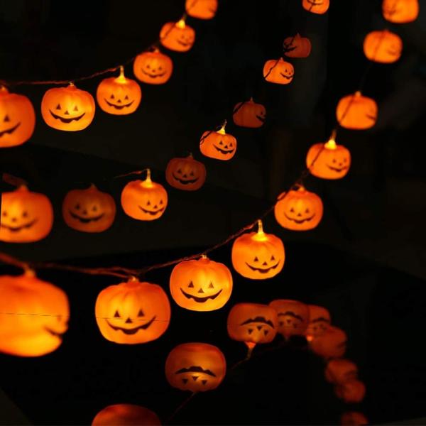 Halloween Pumpkin Lights Halloween Decorations Lanterns Battery Operated LED Pumpkin String Lights Jack o Lantern Decor
