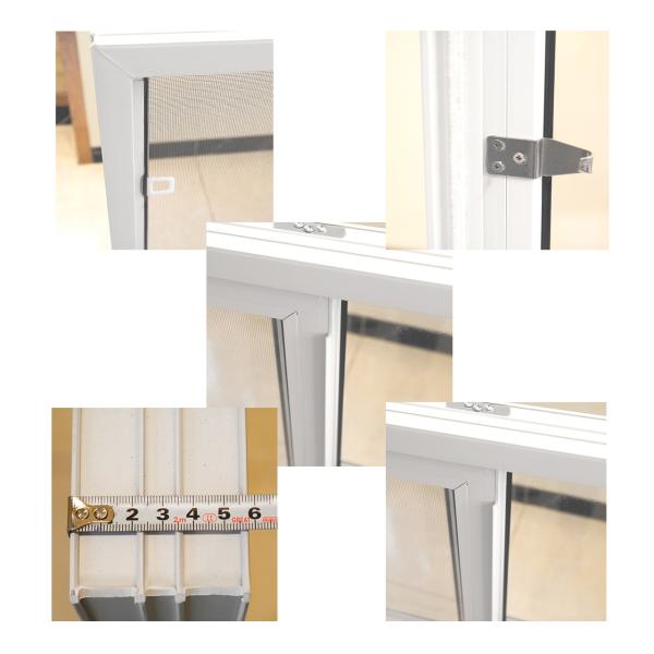 Ventana horizontal de plástico con mosquiteros de vidrio templado
