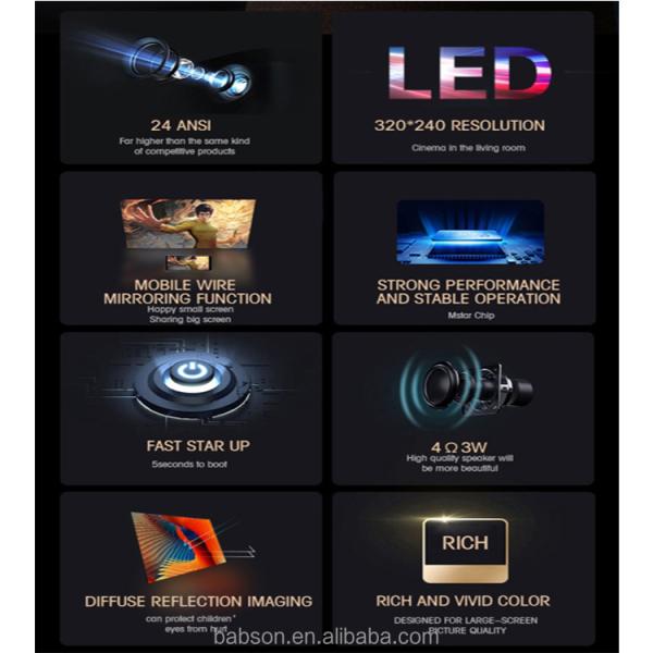 Star 200 Portable Mini Projector with 2K Resolution LED Lamp Manual Lens for Home Theater Use Includes Bag Accessory