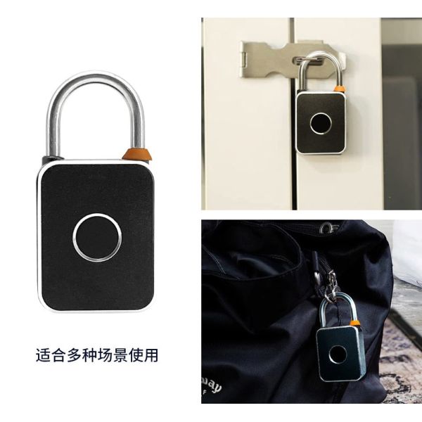 Biometric Fingerprint Smart Electronic Portable Zinc Alloy Hardened Shackle Temperature Resistant 110g Lightweight Security